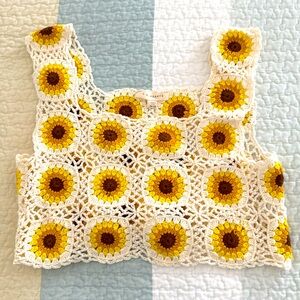 Sunny Crochet Cropped Tank